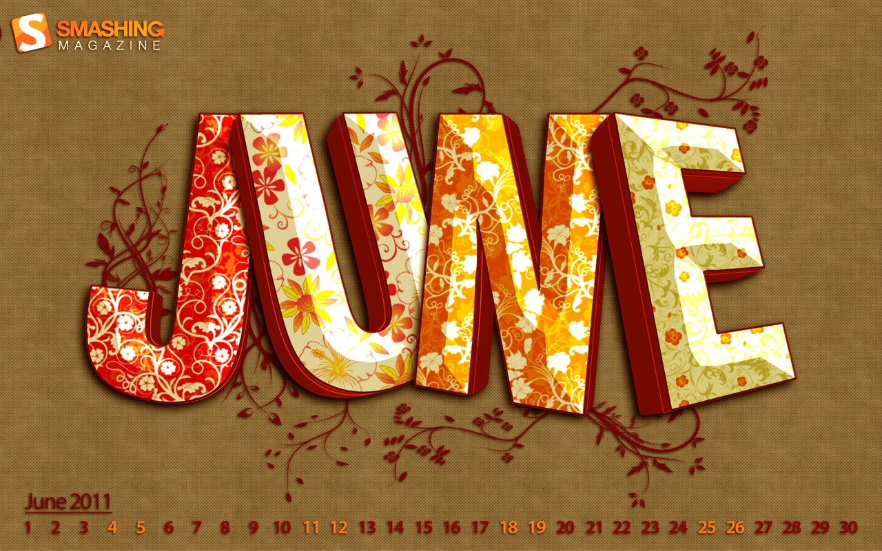 Juni 2011 Kalender Wallpaper (1) #17 - 1280x800