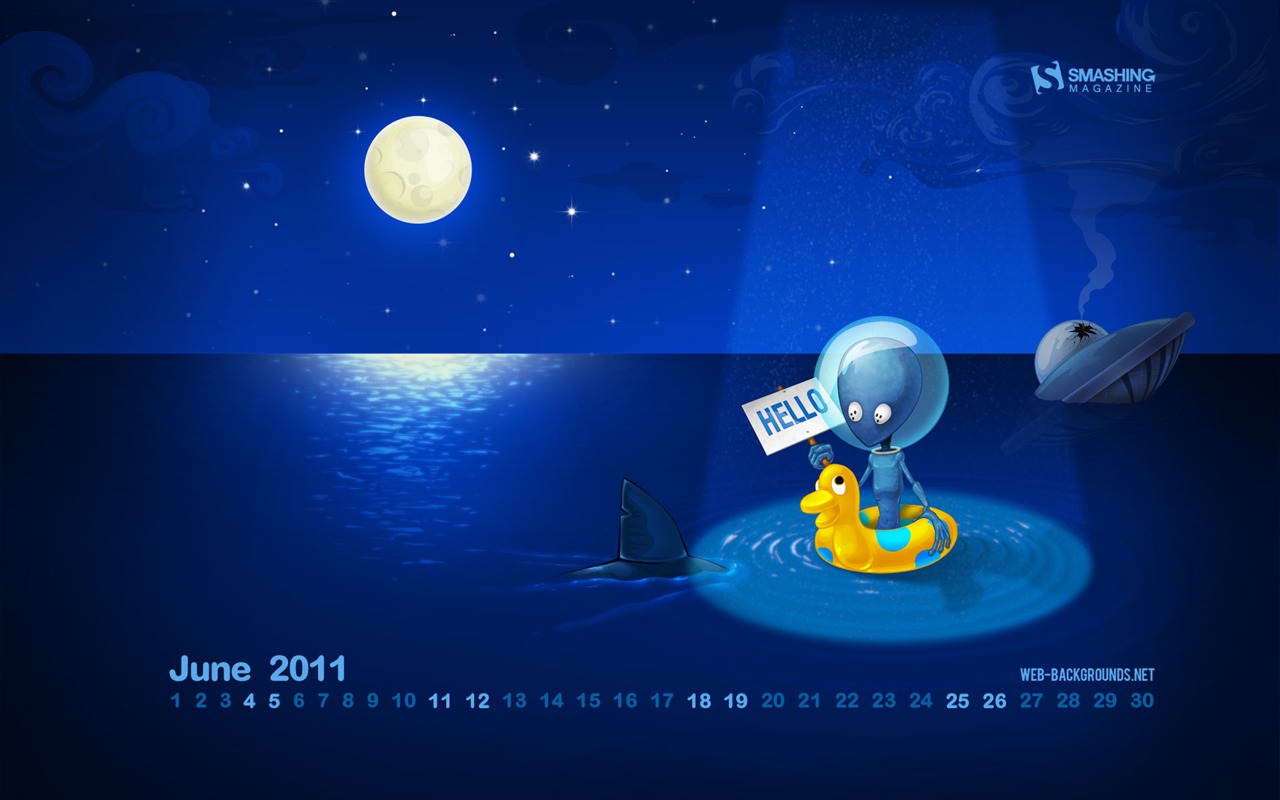 Juni 2011 Kalender Wallpaper (1) #19 - 1280x800