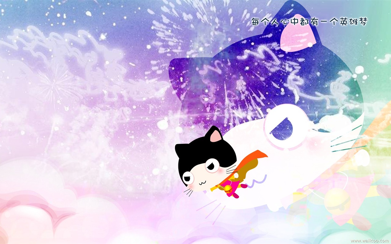 貓咪寶貝 卡通壁紙(三) #4 - 1280x800