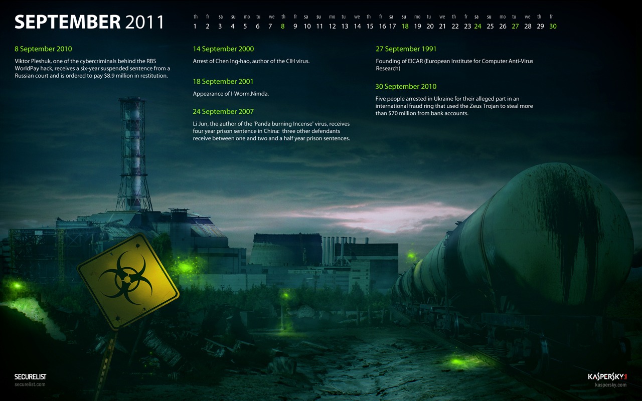 September 2011 Kalender Wallpaper (1) #3 - 1280x800