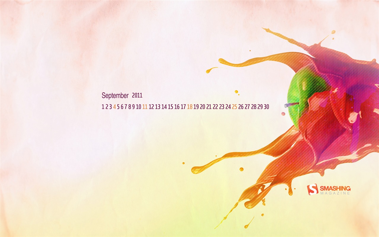 September 2011 Kalender Wallpaper (1) #13 - 1280x800