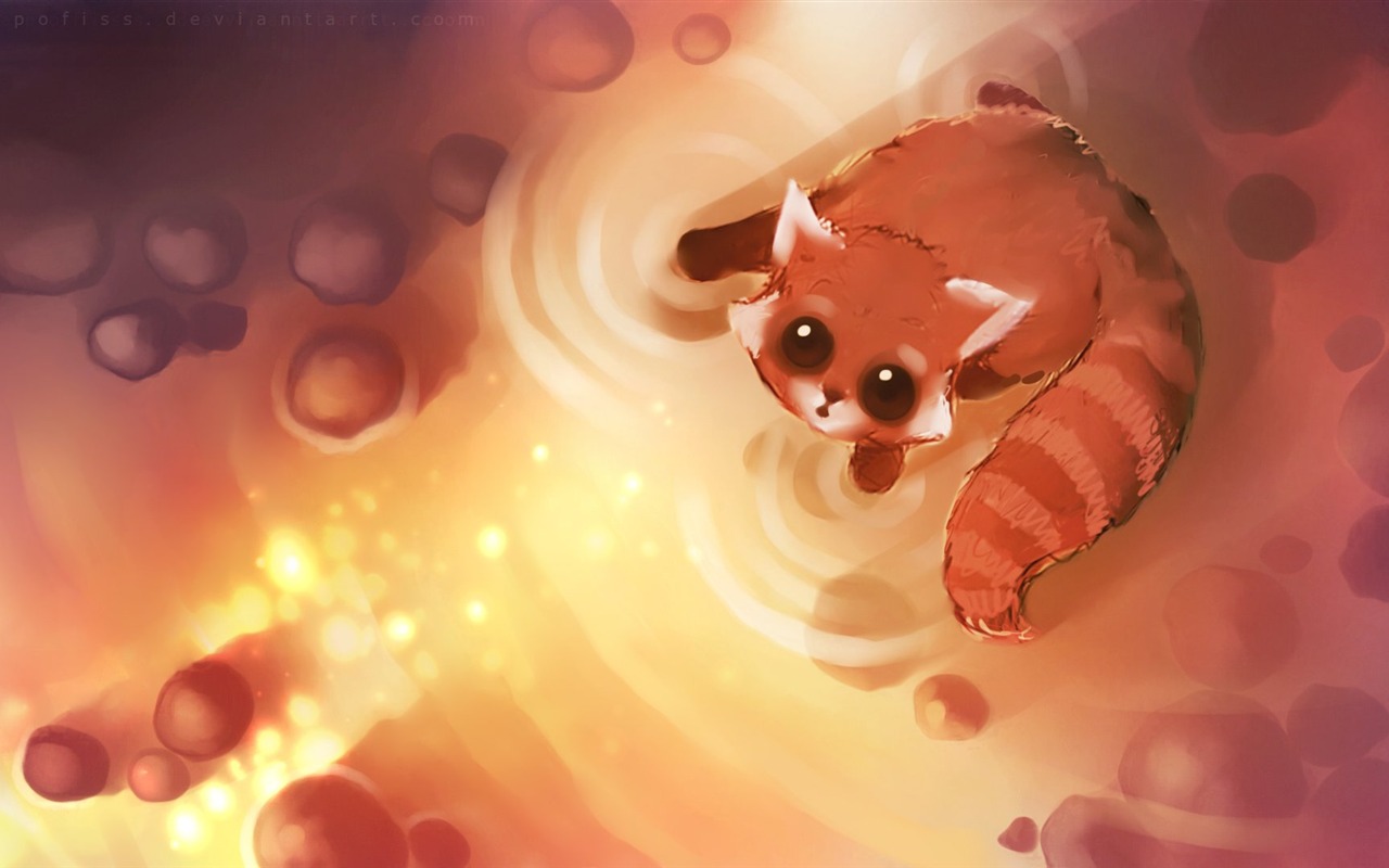 Apofiss水彩插畫 小黑貓壁紙 #16 - 1280x800