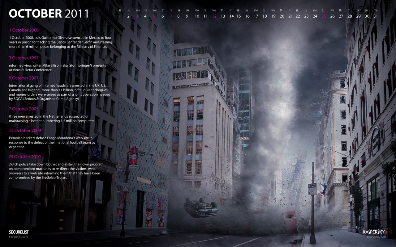 2011年10月 月曆壁紙(一) #2 - 1280x800
