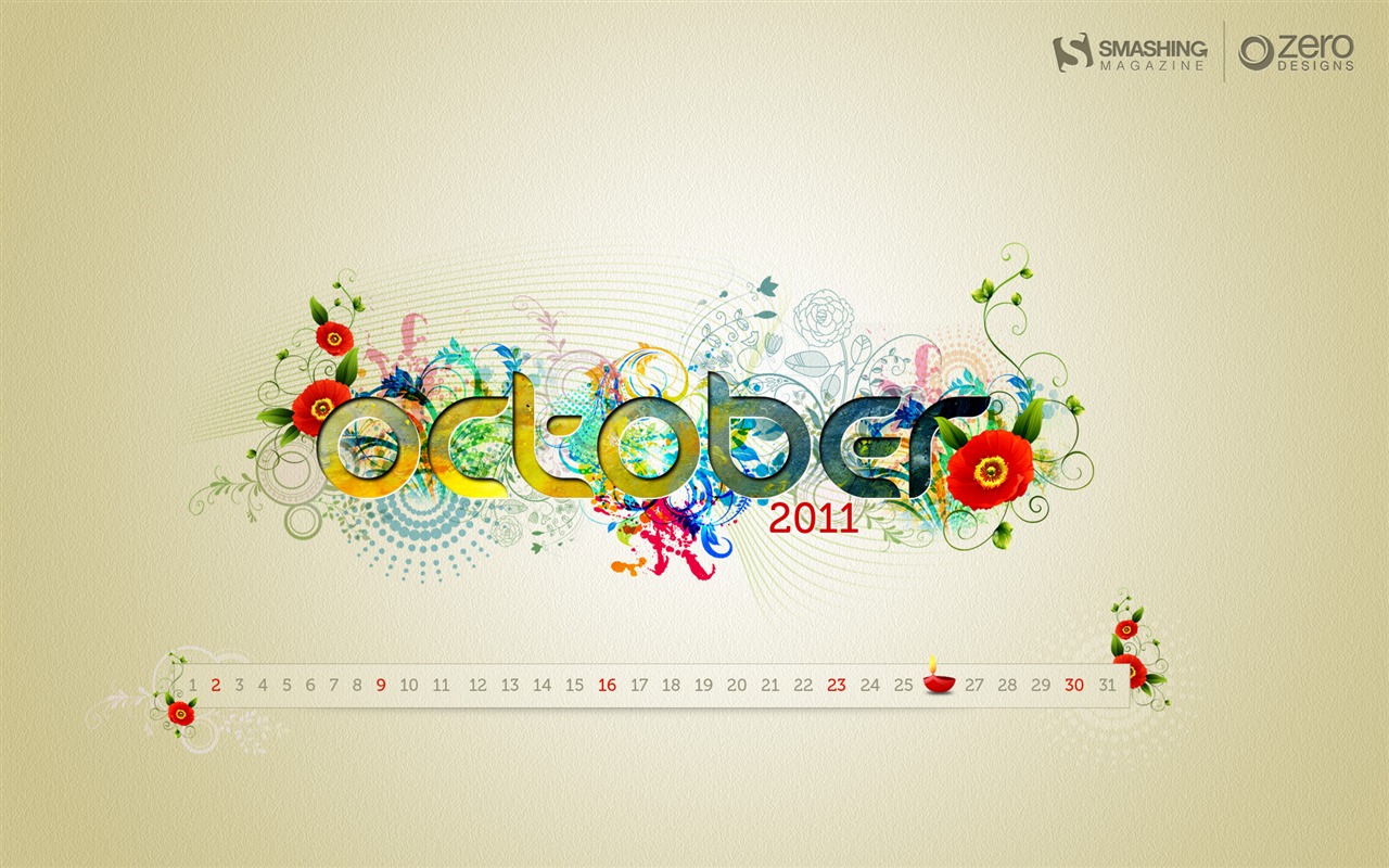 2011年10月カレンダー壁紙（1） #5 - 1280x800