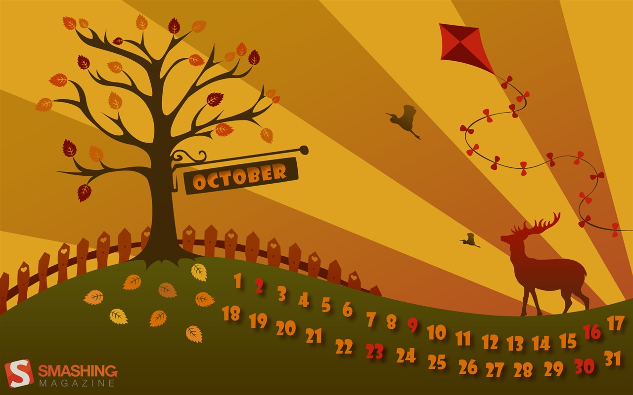 October 2011 Calendar Wallpaper (2) #7 - 1280x800