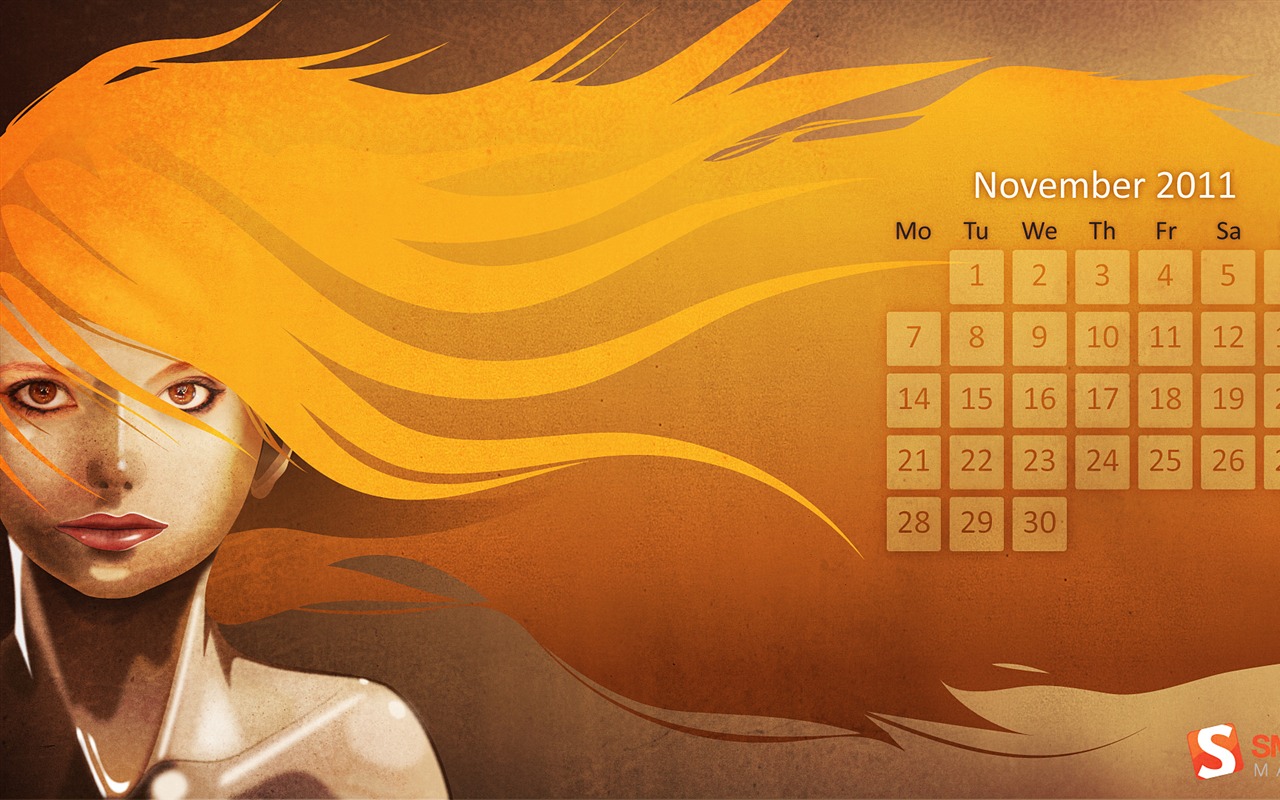 Novembre 2011 Calendar Wallpaper (1) #6 - 1280x800