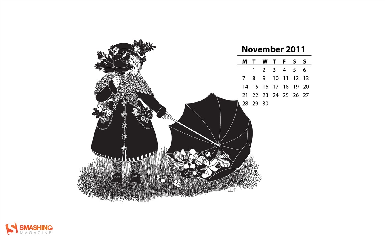 Novembre 2011 Calendar Wallpaper (2) #3 - 1280x800
