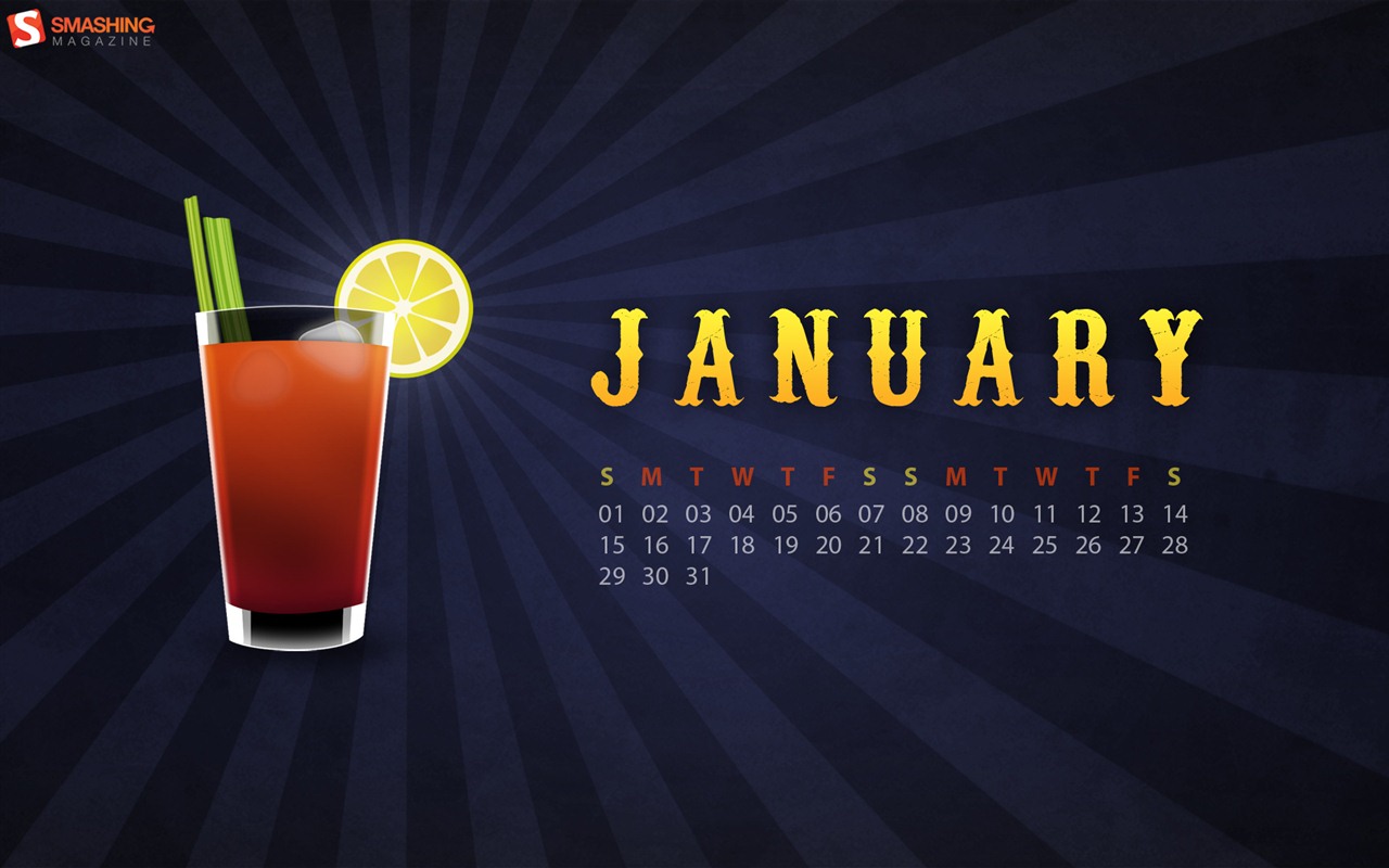 Januar 2012 Kalender Wallpapers #4 - 1280x800