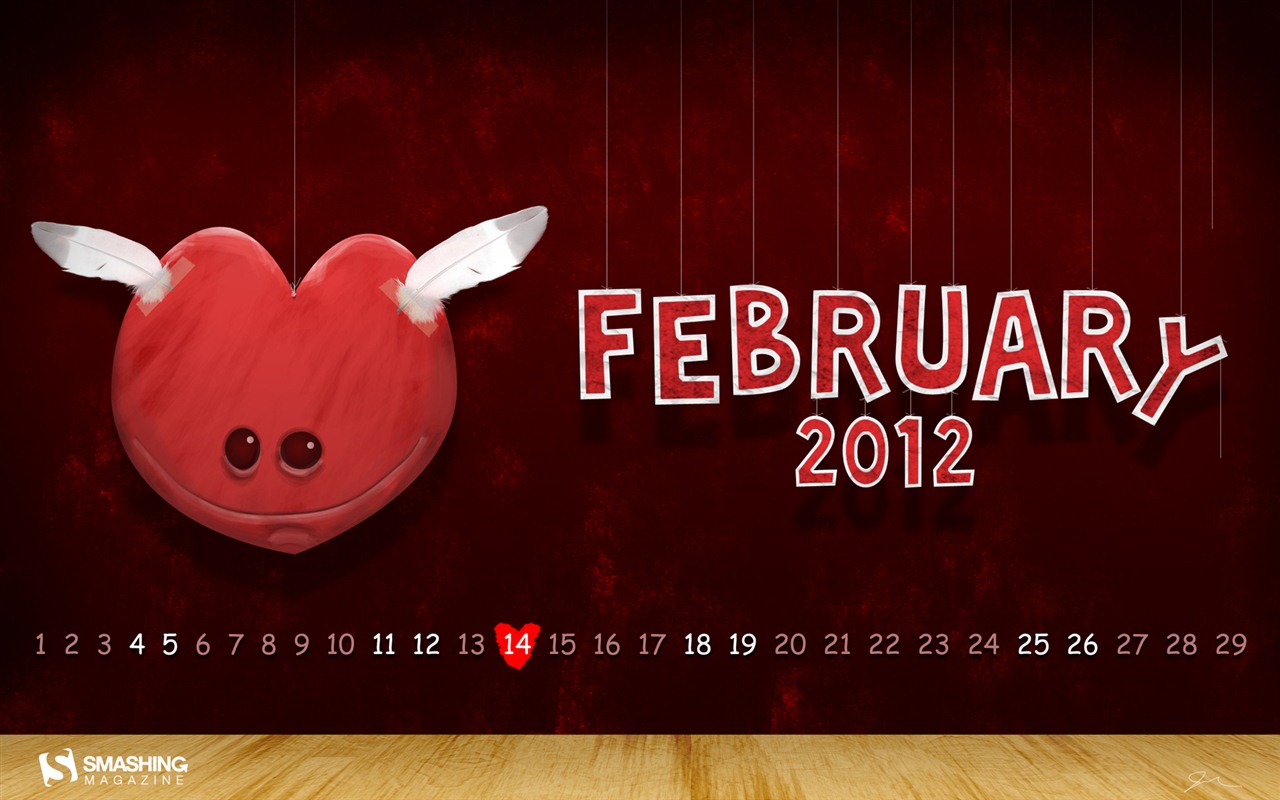Calendario febrero 2012 fondos de pantalla (2) #2 - 1280x800