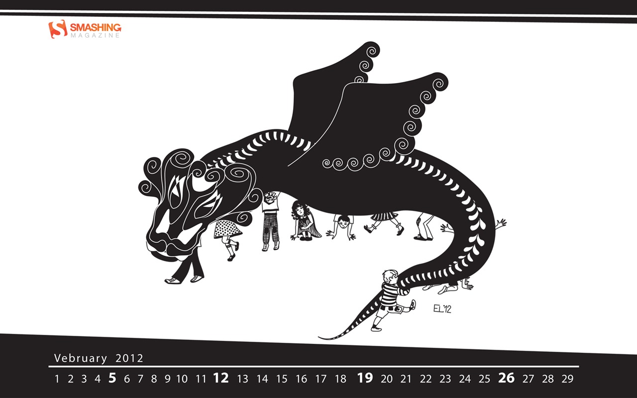 2012年2月 月曆壁紙(二) #7 - 1280x800