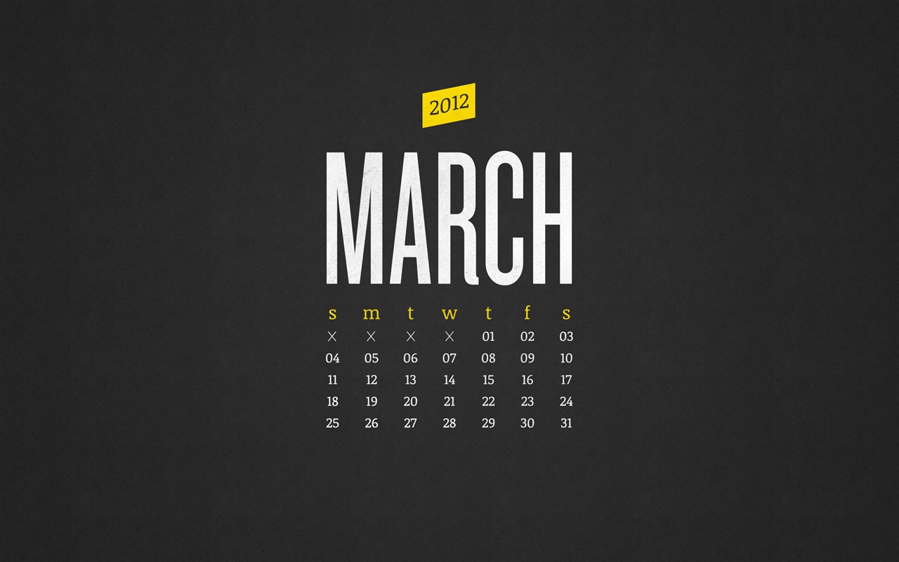 March 2012 Calendar Wallpaper #21 - 1280x800