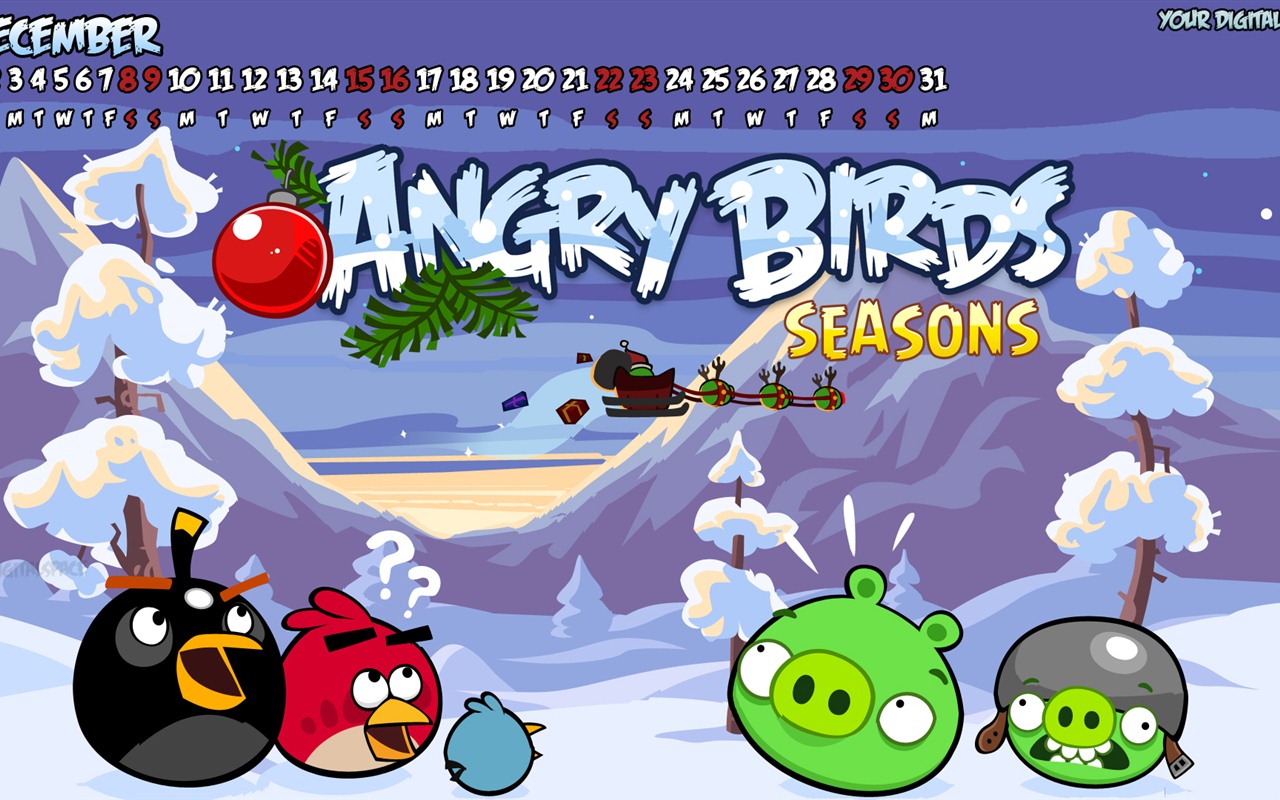 Angry Birds 憤怒的小鳥 2012年年曆壁紙 #1 - 1280x800