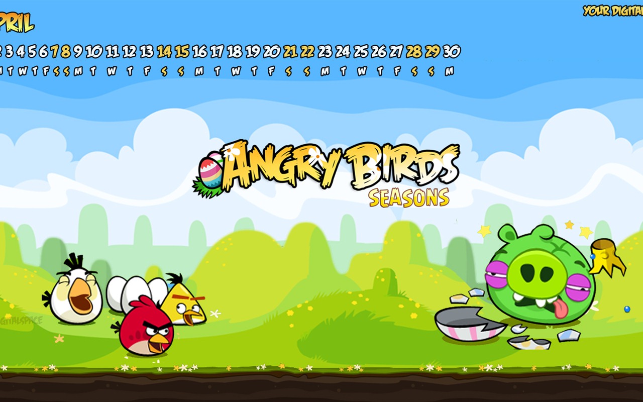 Angry Birds 憤怒的小鳥 2012年年曆壁紙 #2 - 1280x800