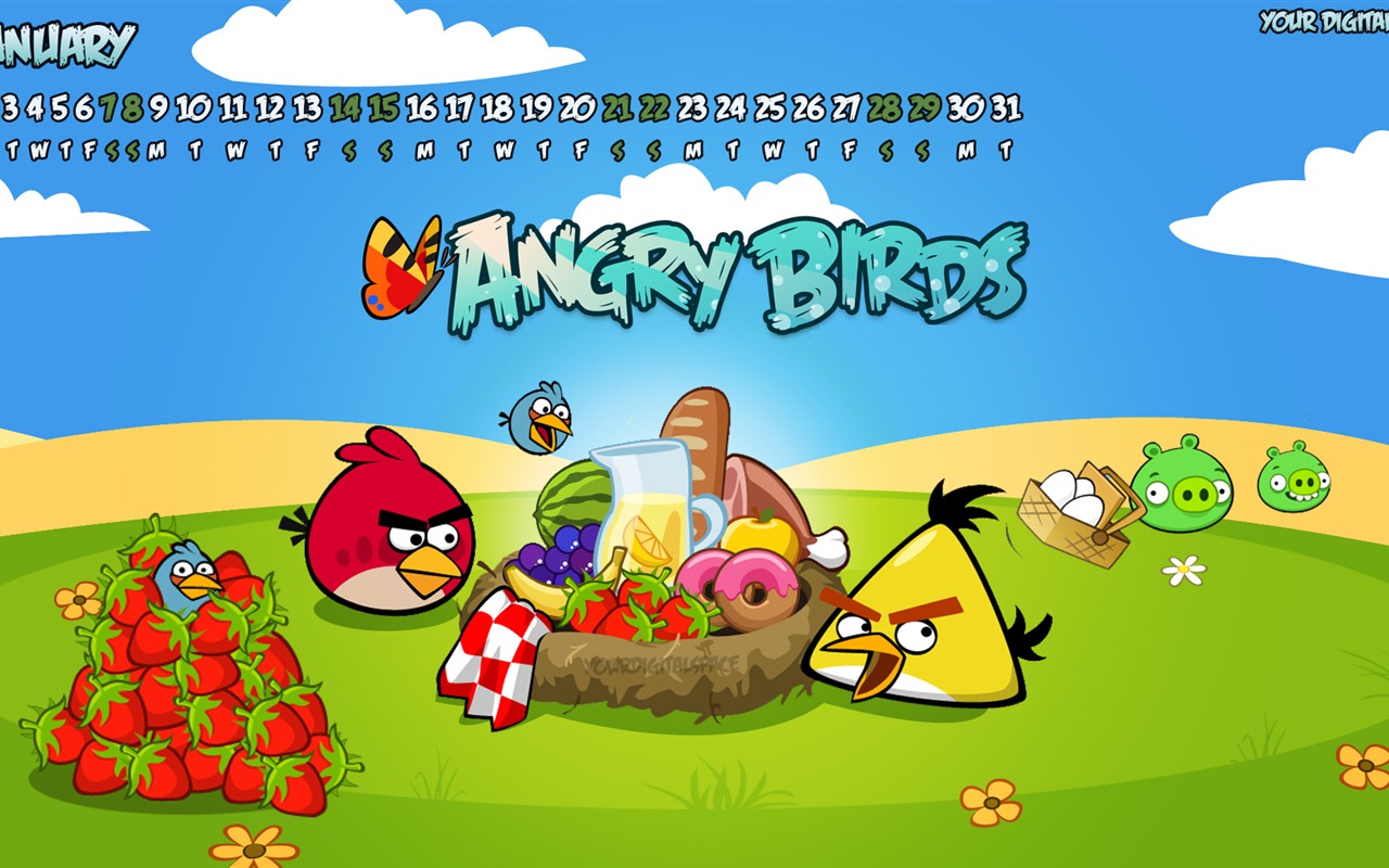 Angry Birds 2012 calendario fondos de escritorio #5 - 1280x800