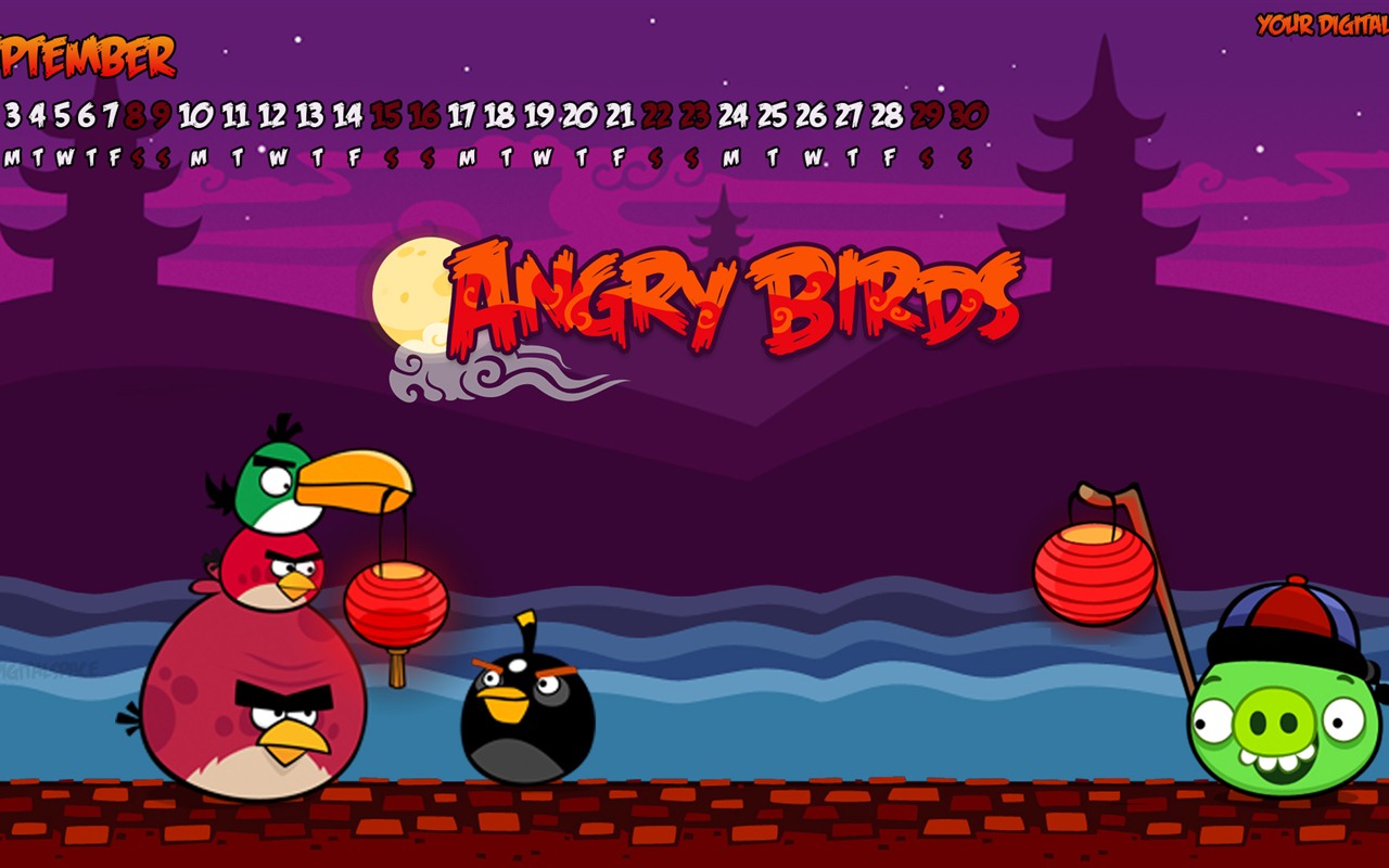 Angry Birds 2012 Kalendář tapeta #12 - 1280x800