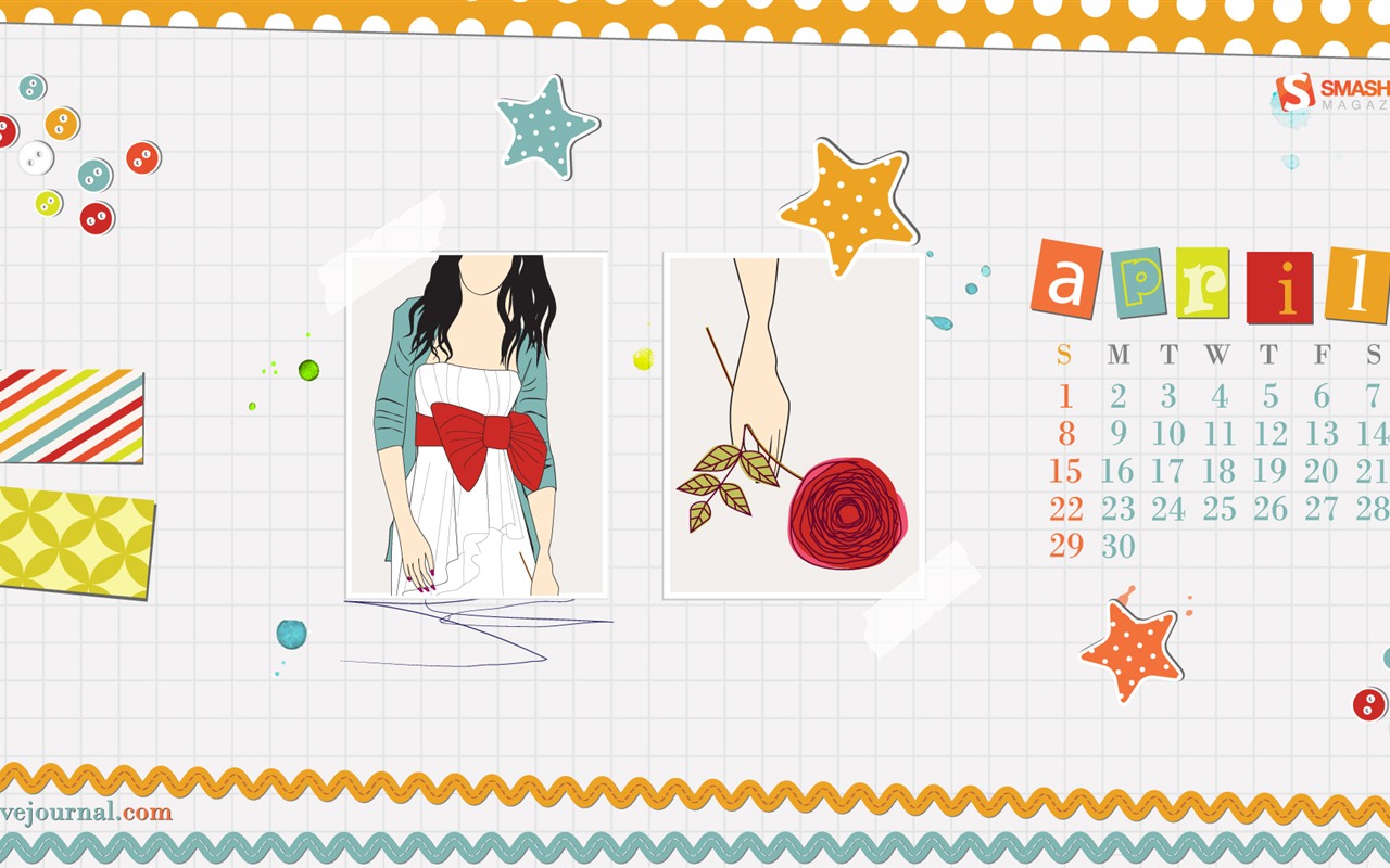 April 2012 Kalender Wallpaper (2) #6 - 1280x800