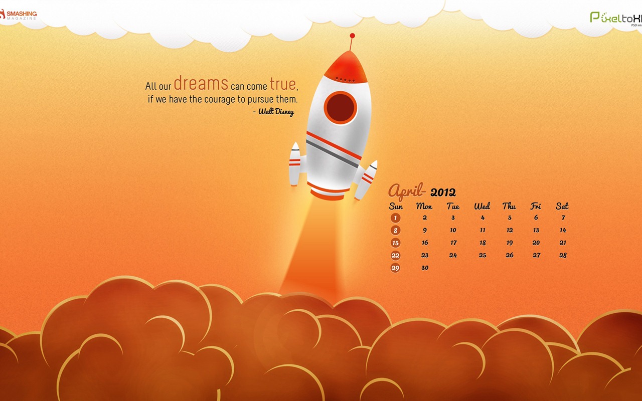 April 2012 Kalender Wallpaper (2) #8 - 1280x800