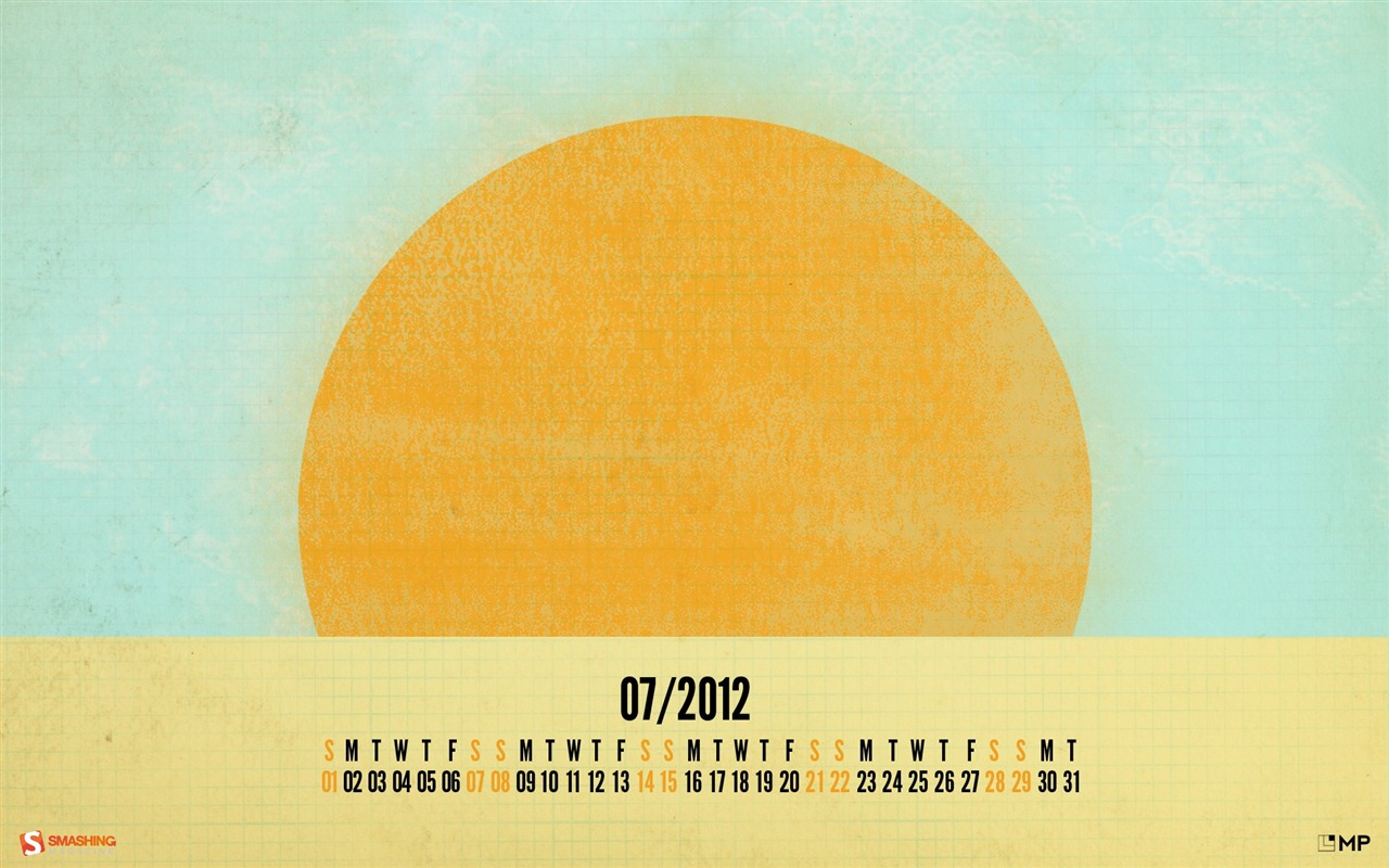 Juli 2012 Kalender Wallpapers (2) #8 - 1280x800