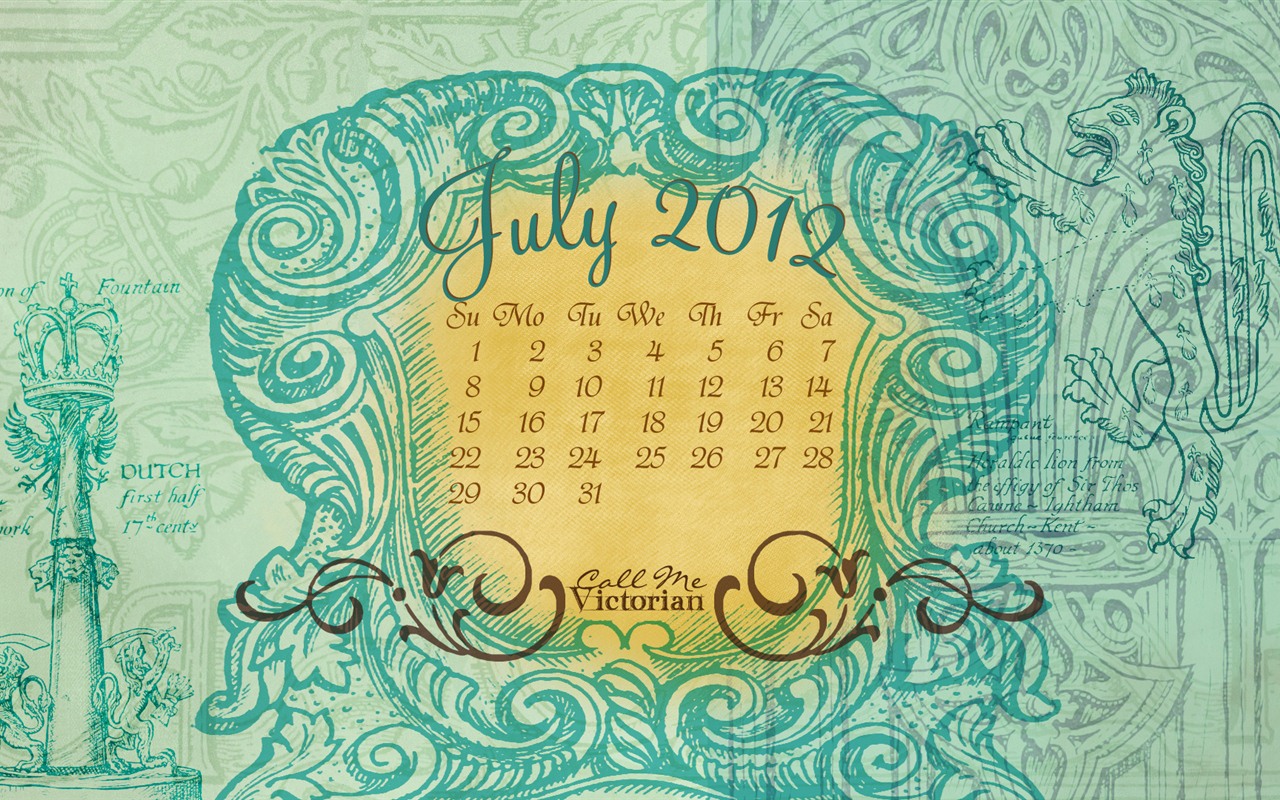 Juli 2012 Kalender Wallpapers (2) #17 - 1280x800