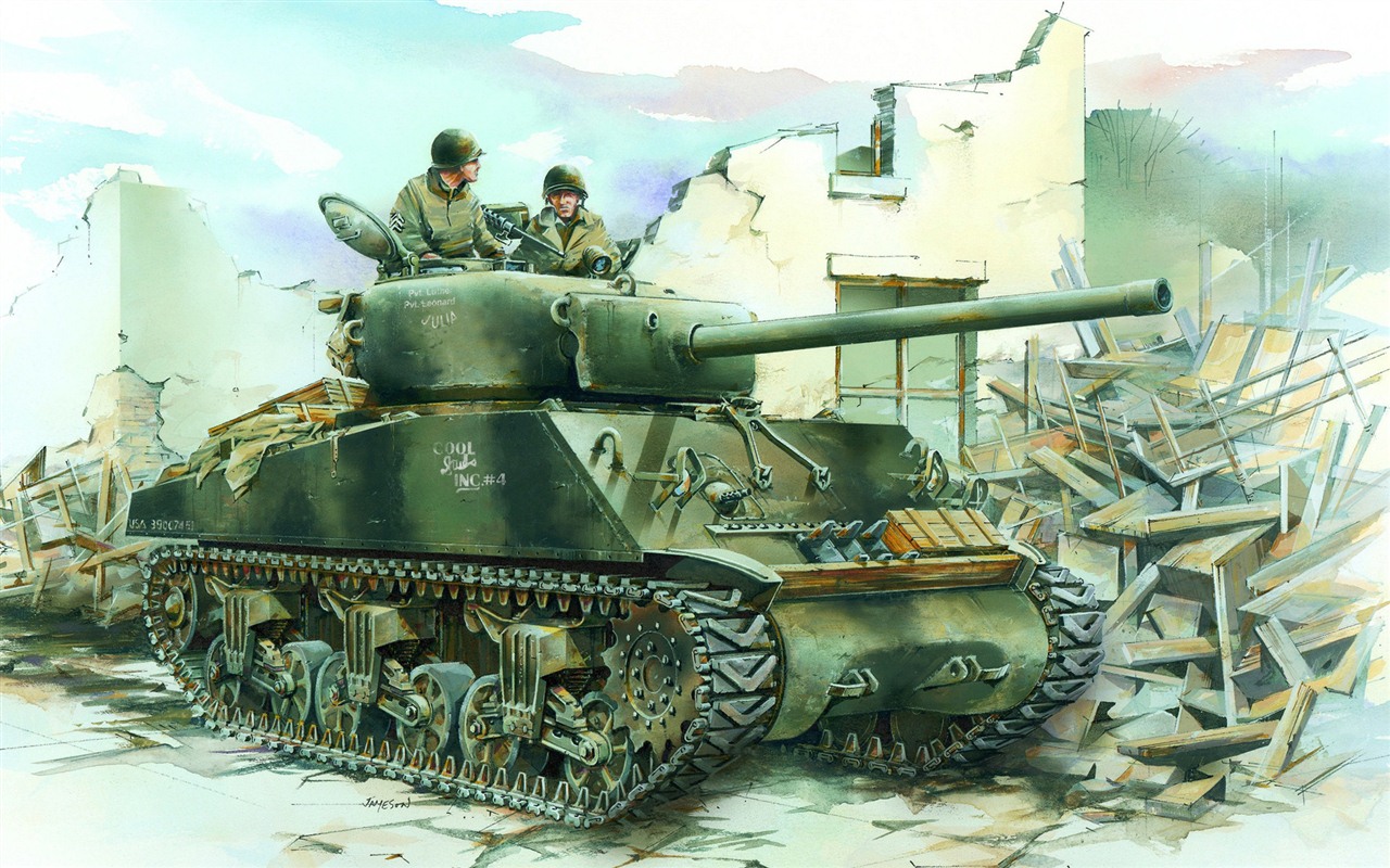 Military tanks, armored HD painting wallpapers #6 - 1280x800