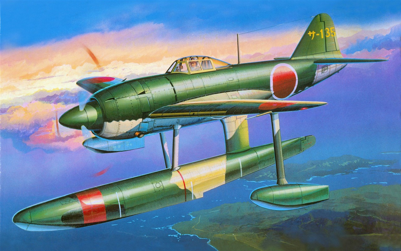 空中飛行的軍用飛機 精美繪畫壁紙 #4 - 1280x800