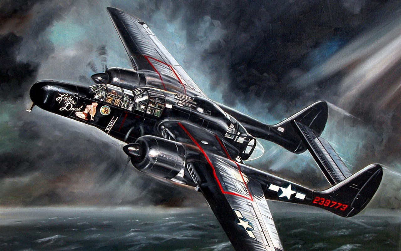 空中飛行的軍用飛機 精美繪畫壁紙 #10 - 1280x800