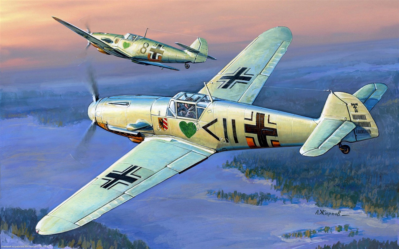 空中飛行的軍用飛機 精美繪畫壁紙 #12 - 1280x800