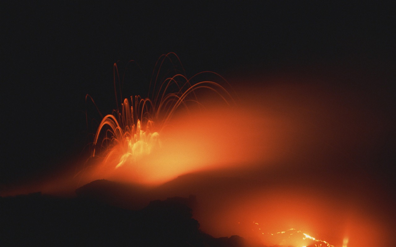 L'éruption volcanique du papier peint magnifique paysage #17 - 1280x800