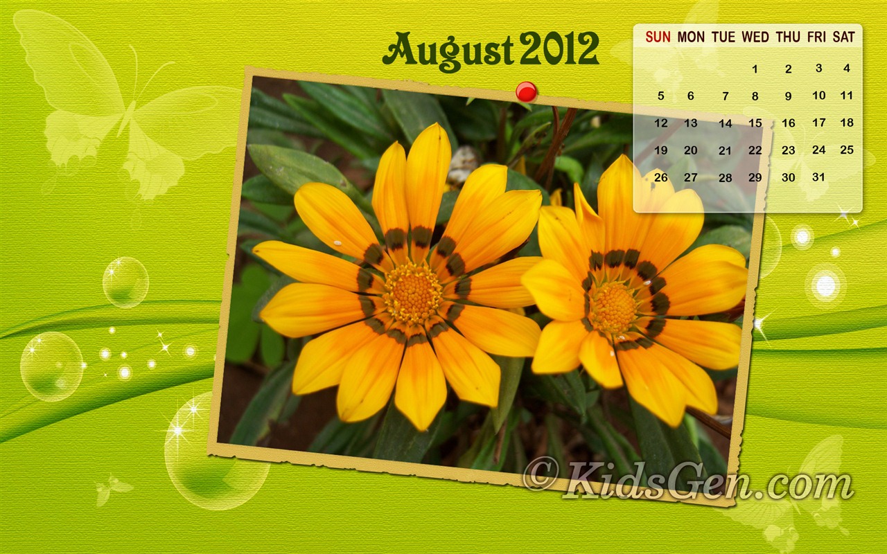 August 2012 Calendar wallpapers (2) #13 - 1280x800