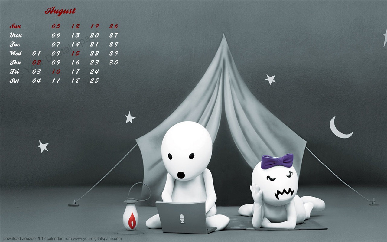 August 2012 Calendar wallpapers (2) #19 - 1280x800