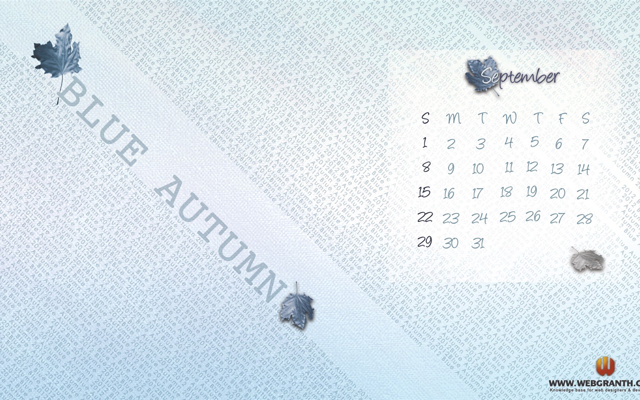 09 2012 Calendar fondo de pantalla (1) #12 - 1280x800