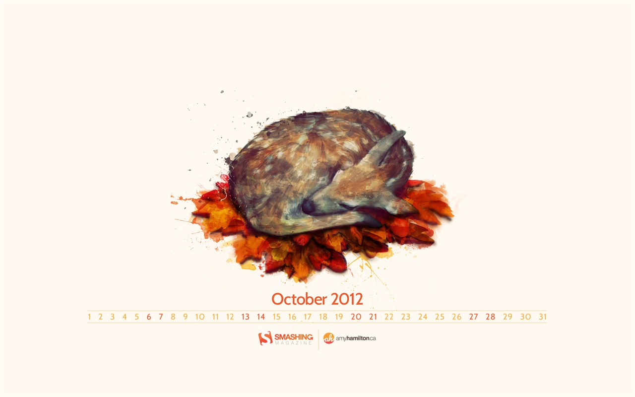Octobre 2012 Calendar Wallpaper (1) #4 - 1280x800