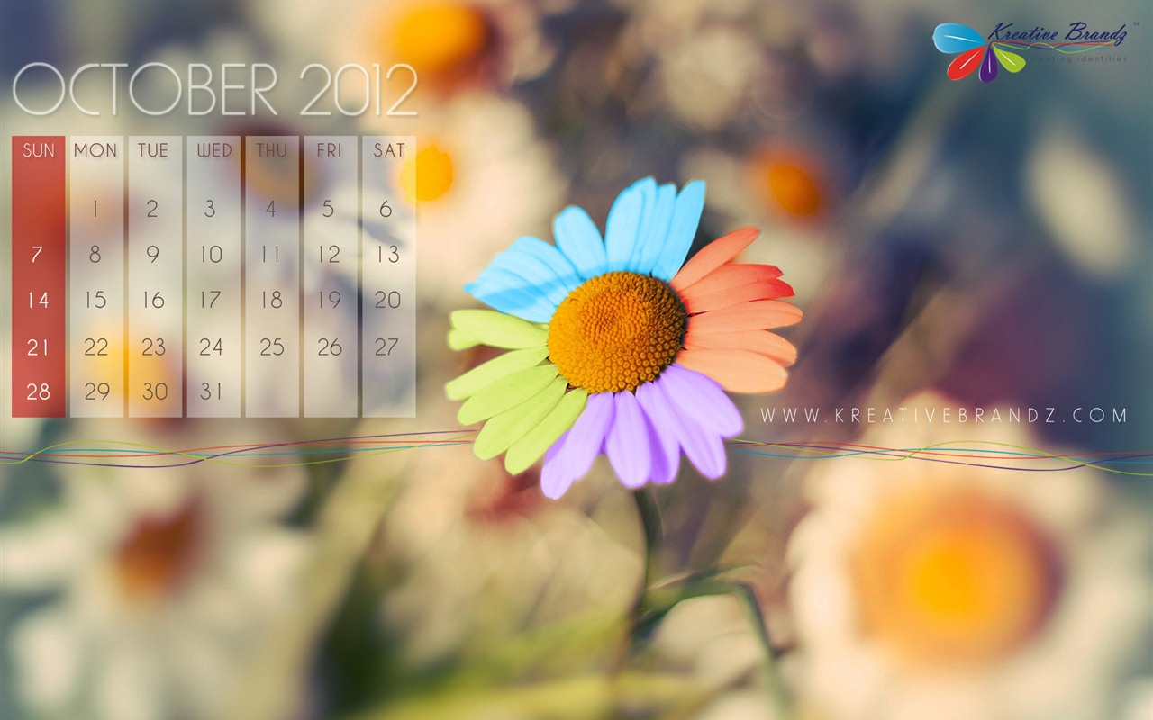 Oktober 2012 Kalender Wallpaper (2) #17 - 1280x800