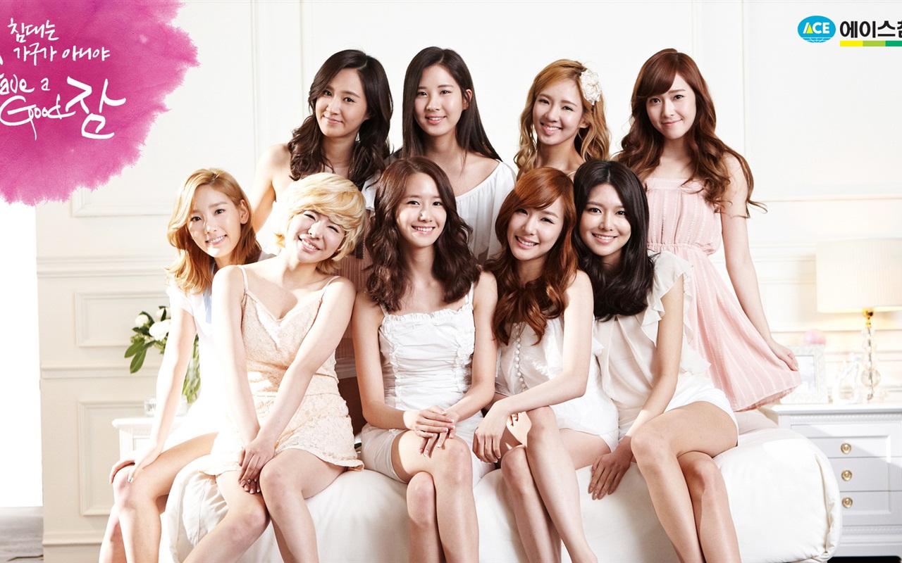 소녀 시대 ACE와 LG의 보증 광고의 HD 배경 화면 #1 - 1280x800