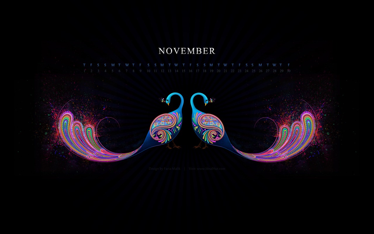 November 2012 Calendar wallpaper (1) #8 - 1280x800
