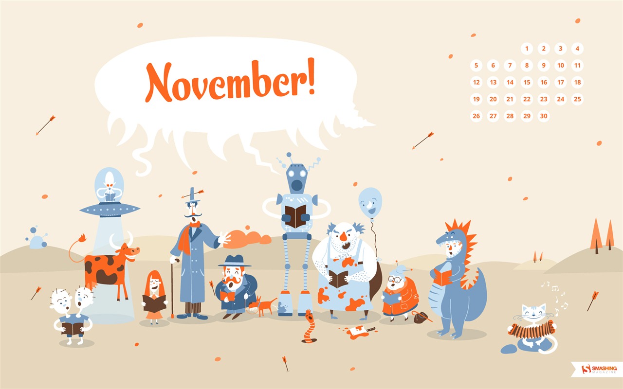 November 2012 Kalender Wallpaper (1) #9 - 1280x800