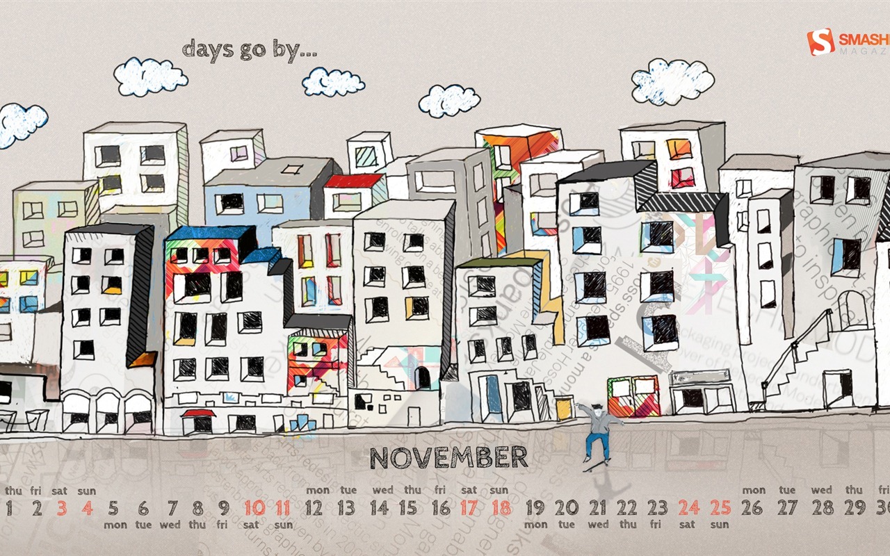 11 2012 Calendar fondo de pantalla (1) #14 - 1280x800