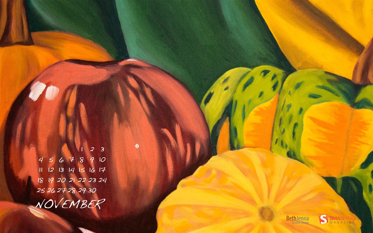 November 2012 Calendar wallpaper (1) #18 - 1280x800