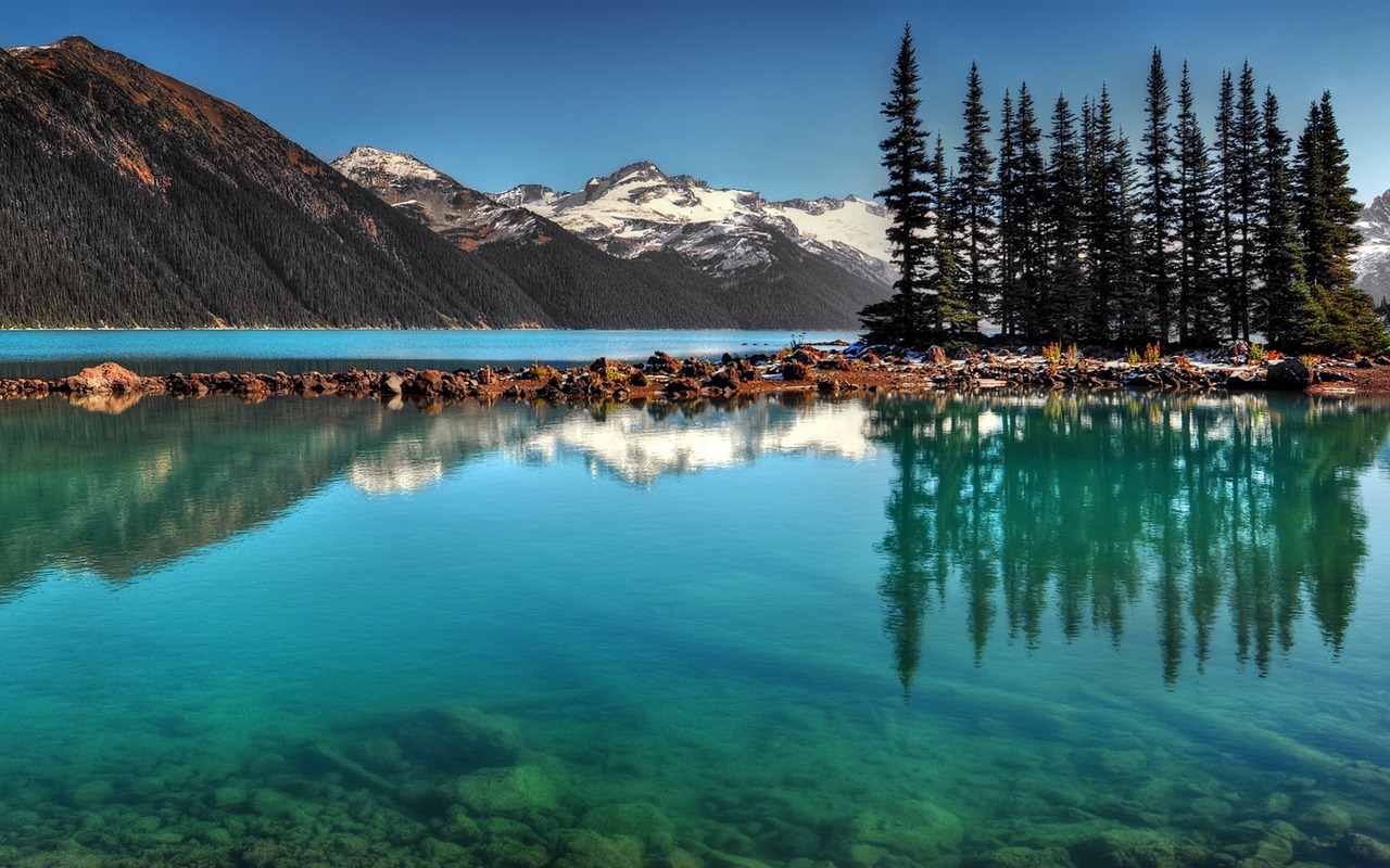 Lakes, sea, trees, forests, mountains, beautiful scenery wallpaper #14 - 1280x800