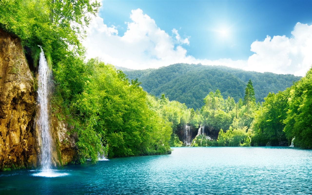 湖泊，大海，树木，森林，高山，精美风景壁纸20 - 1280x800