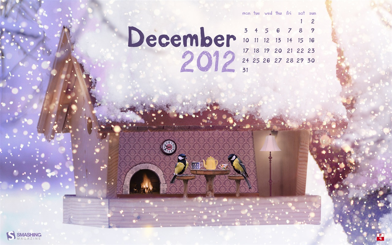 Décembre 2012 Calendar Wallpaper (1) #1 - 1280x800