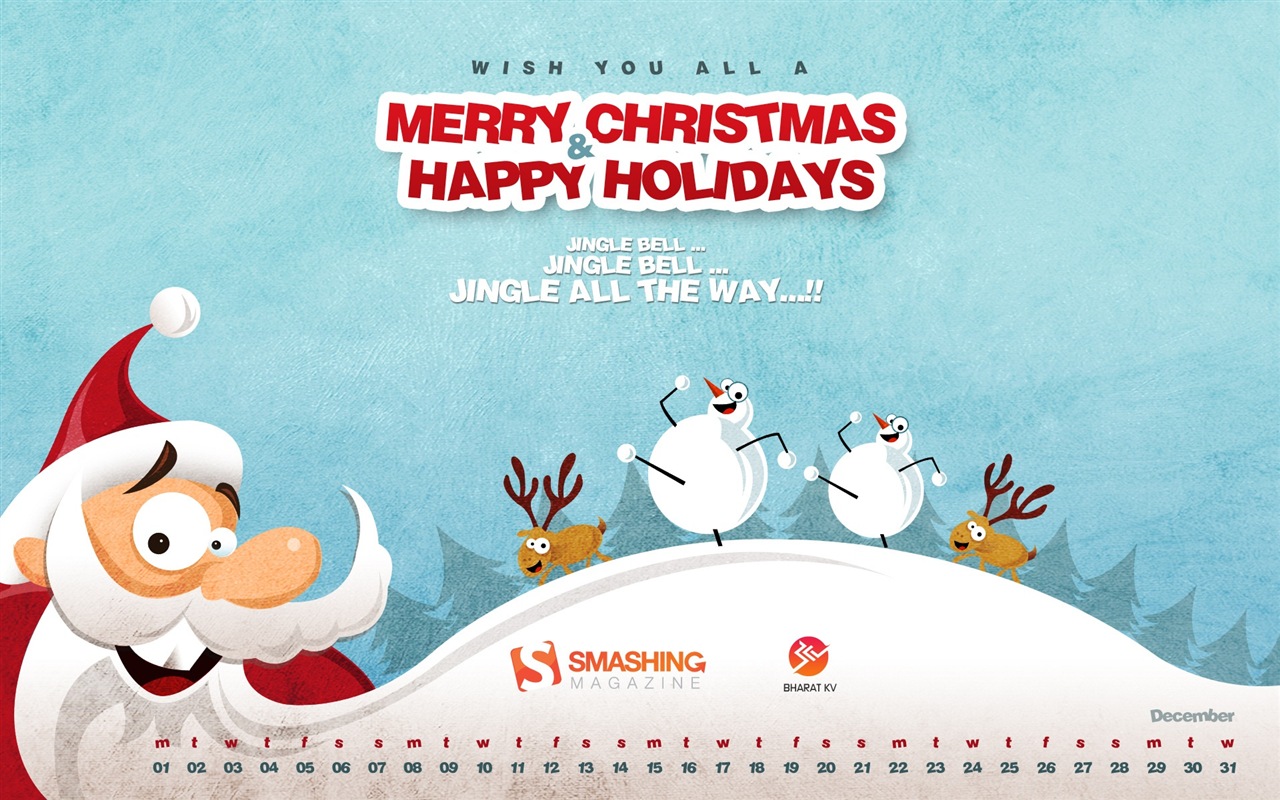 December 2012 Calendar wallpaper (1) #13 - 1280x800