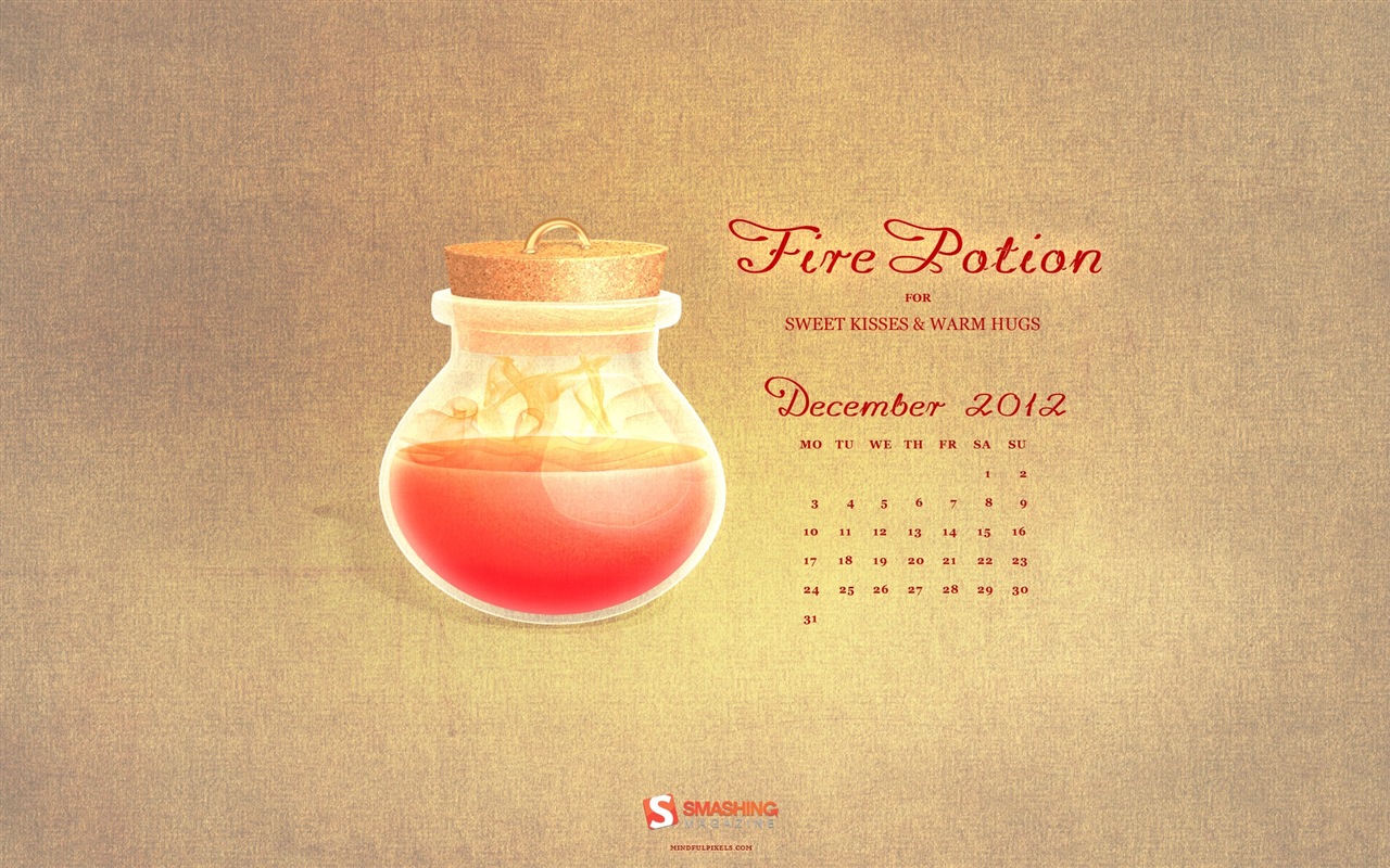 December 2012 Calendar wallpaper (1) #16 - 1280x800