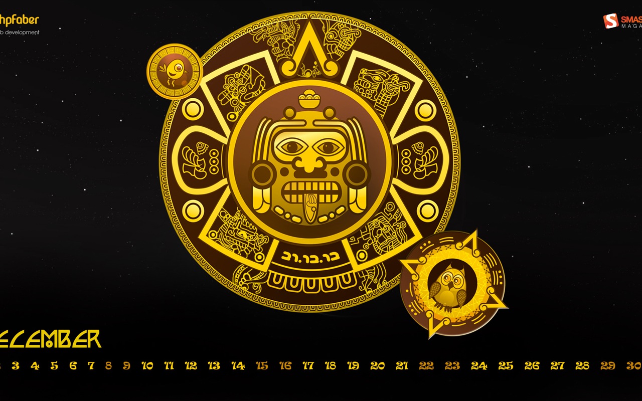 December 2012 Calendar wallpaper (2) #5 - 1280x800