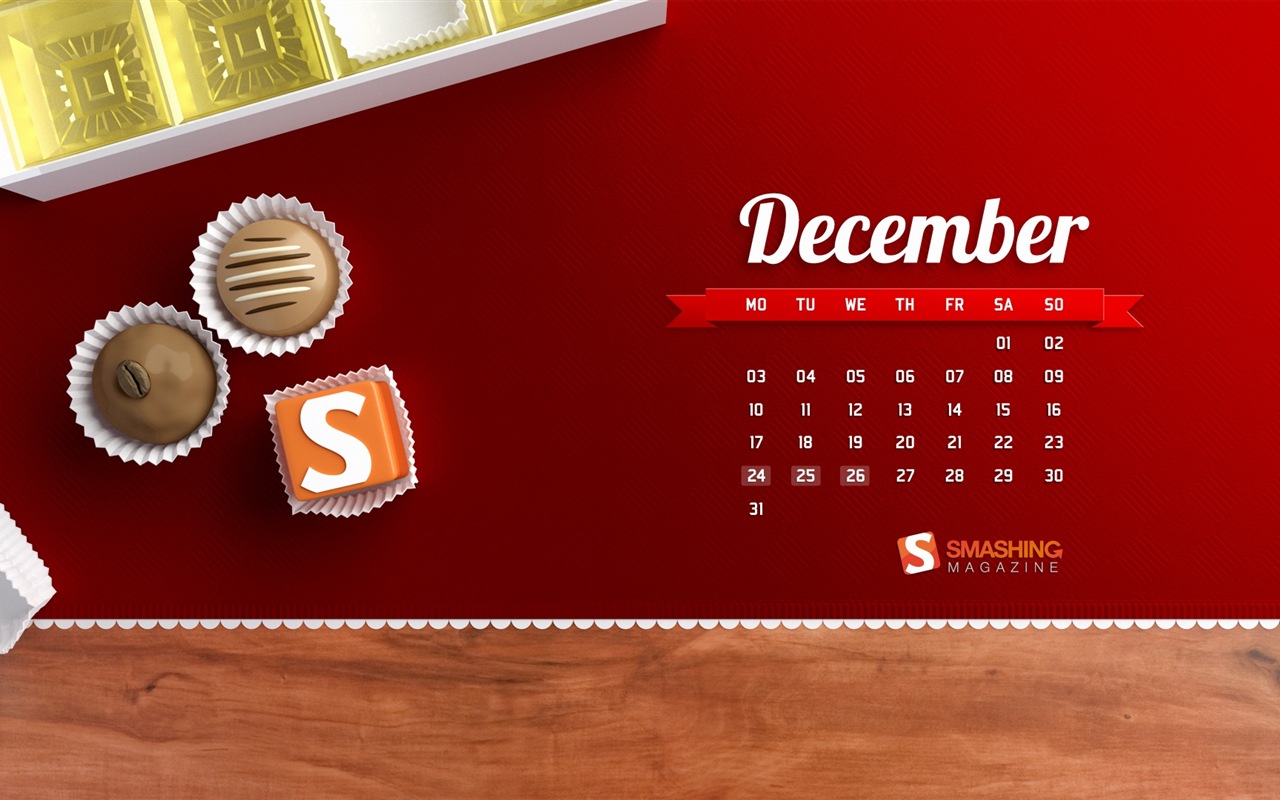 Dezember 2012 Kalender Wallpaper (2) #11 - 1280x800