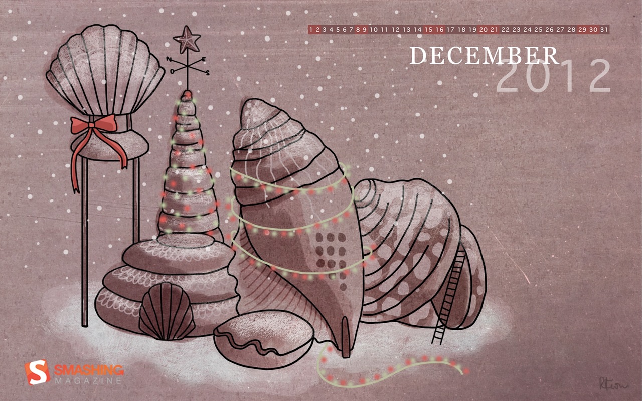 Dezember 2012 Kalender Wallpaper (2) #13 - 1280x800