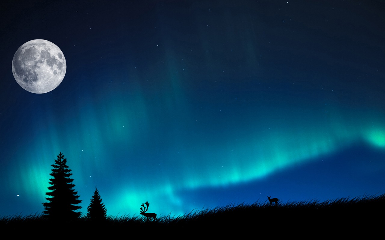 Natural wonders of the Northern Lights HD Wallpaper (1) #13 - 1280x800