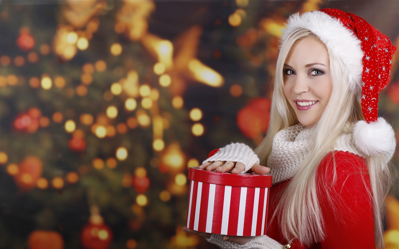 Belle fille de Noël d'écran HD (2) #18 - 1280x800