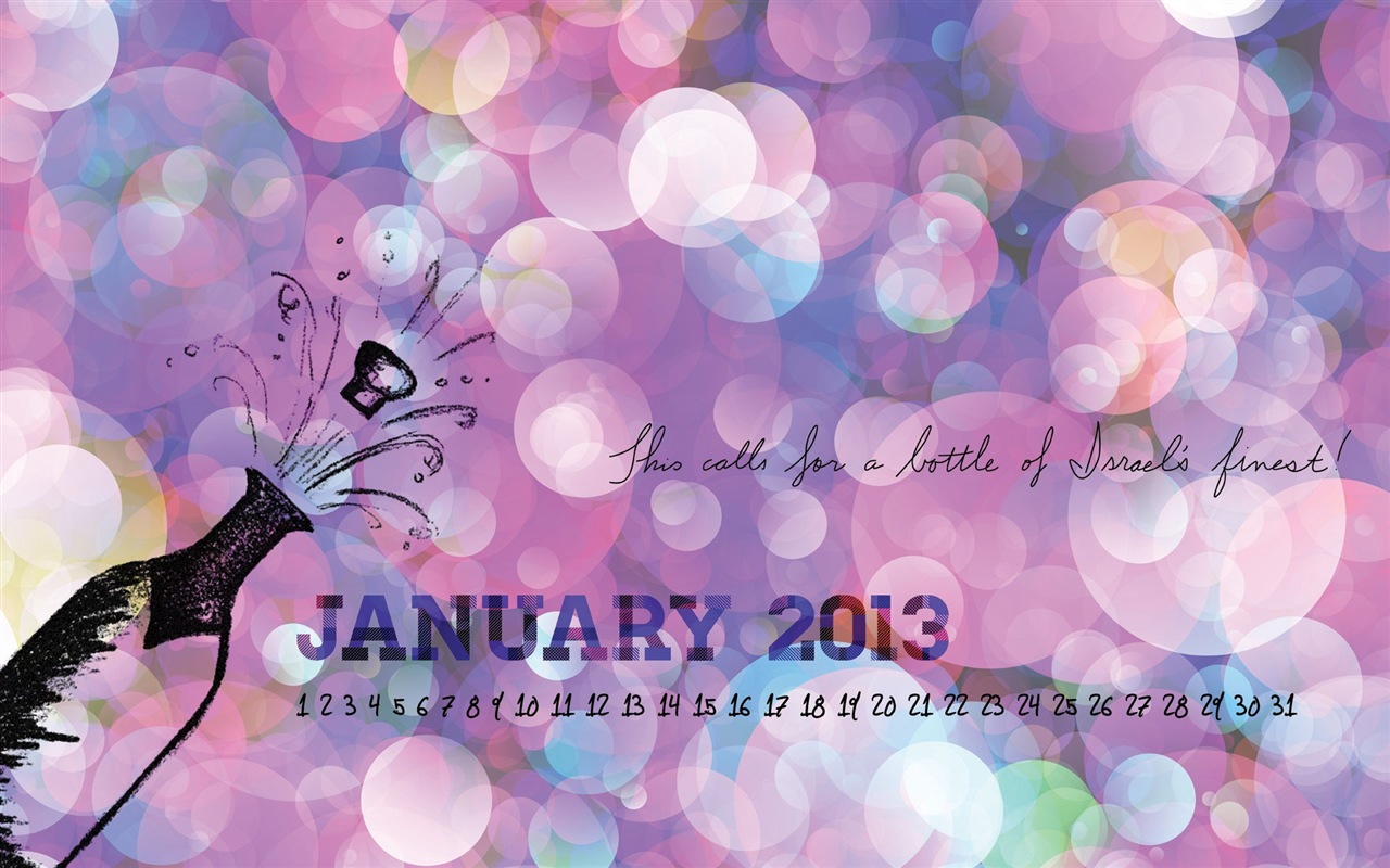 2013年1月 月曆壁紙(一) #14 - 1280x800