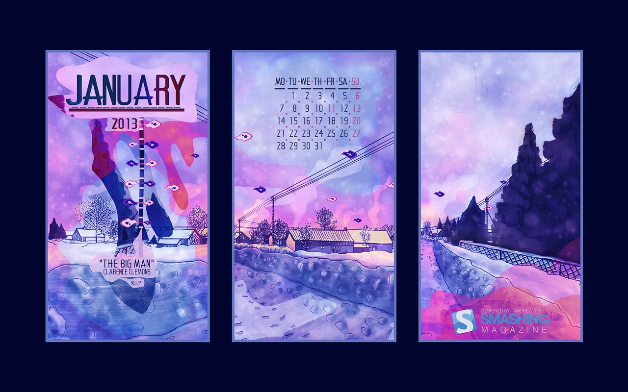 Januar 2013 Kalender Wallpaper (2) #6 - 1280x800